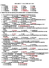 Đề kiểm tra học kì I môn Tiếng Anh Lớp 12 năm 2015 (Kèm đáp án)